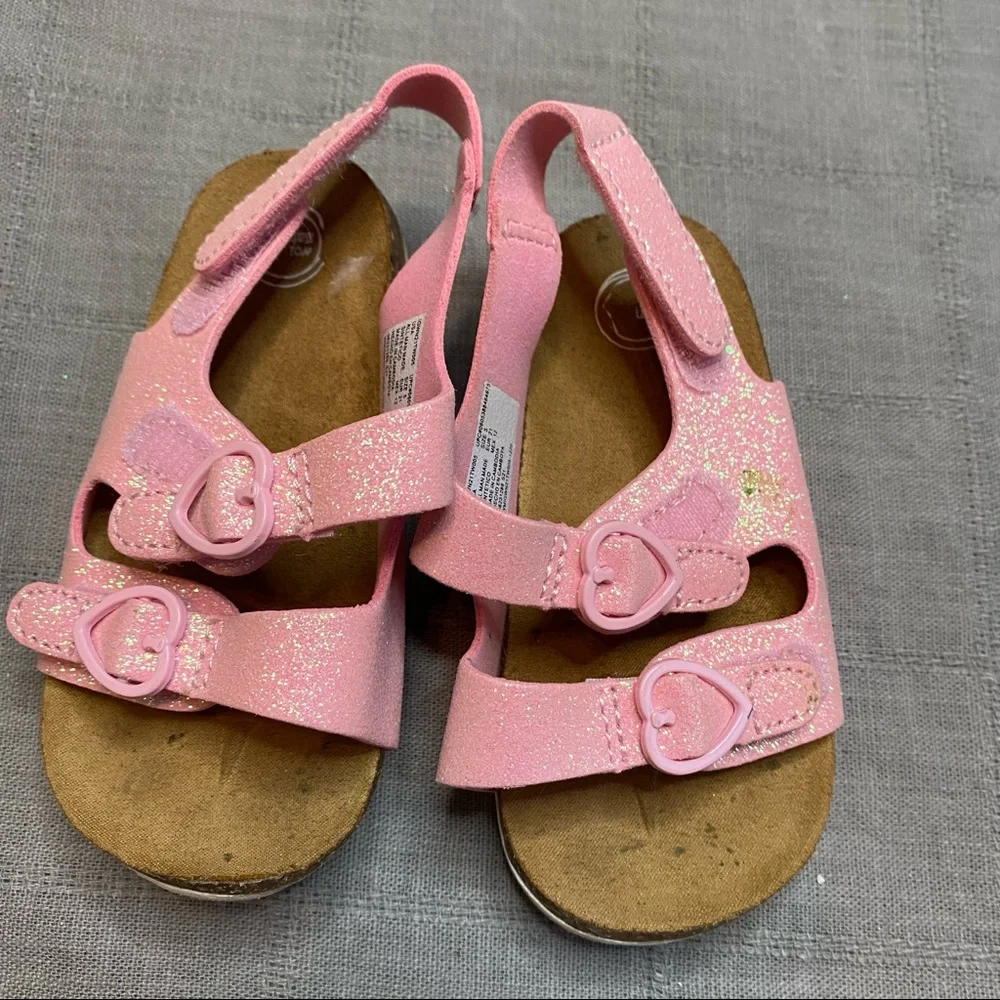 Toddler Girls Sandals Lot Size 5 Wonder Nation Smartfit Crazy 8 Gold Glitter